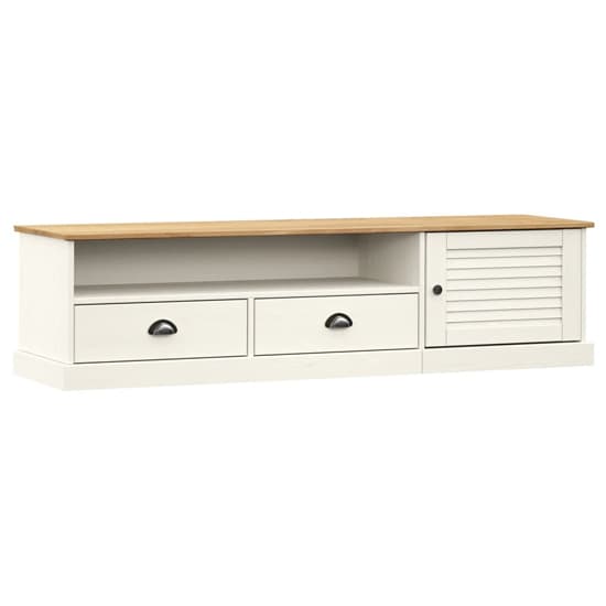 Vega Pinewood TV Stand With 1 Door 2 Drawers In White_3