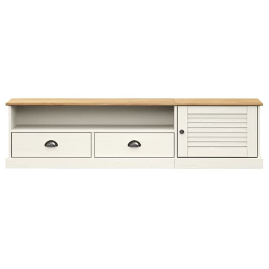Vega Pinewood TV Stand With 1 Door 2 Drawers In White_4
