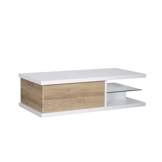 Metz Contemporary Coffee Table In White High Gloss And Oak_3