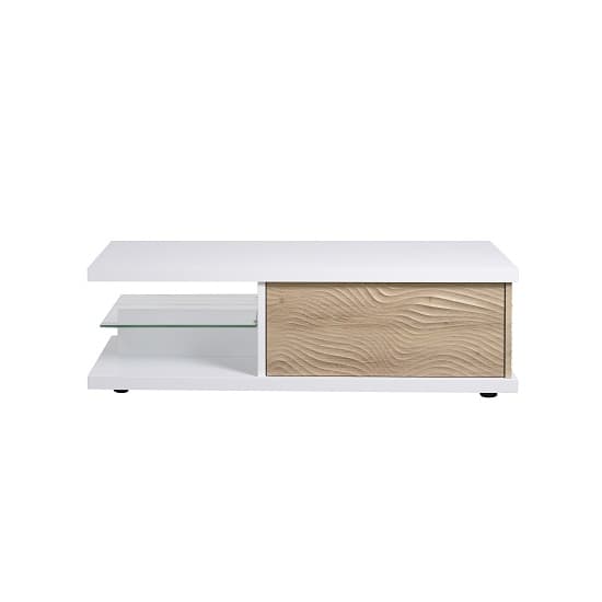 Metz Contemporary Coffee Table In White High Gloss And Oak_4