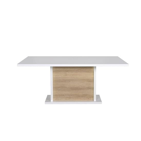 Metz Extendable Dining Table In White Gloss Oak With Lighting_5