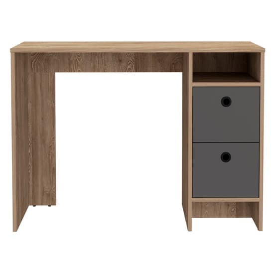 Veritate Wooden Laptop Desk In Bleached Oak And Grey 2 Drawers_3