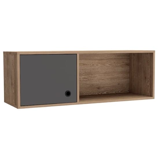 Veritate Wooden Wall Storage Unit In Bleached Oak And Grey_1