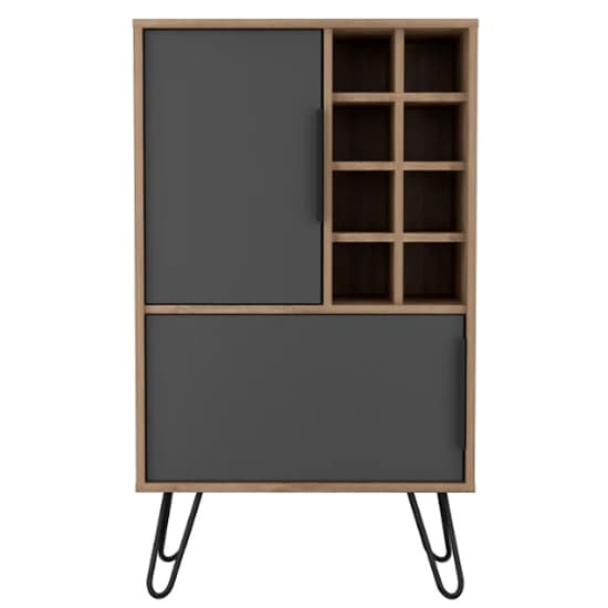 Veritate Wooden Wine Cabinet In Bleached Oak And Grey_3