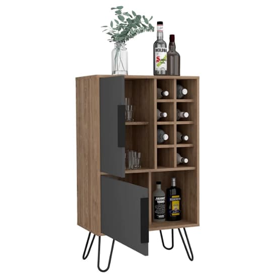 Veritate Wooden Wine Cabinet In Bleached Oak And Grey_2
