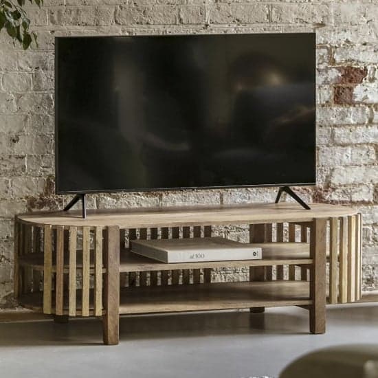 Vejle Mango Wood TV Stand With 1 Shelf In Natural_1