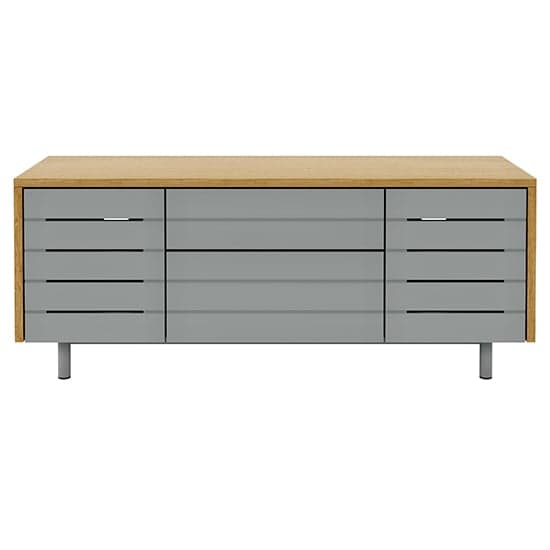 Vejle Wooden TV Stand With 2 Doors And 2 Drawers In Grey_2