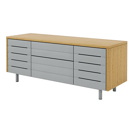 Vejle Wooden TV Stand With 2 Doors And 2 Drawers In Grey_4