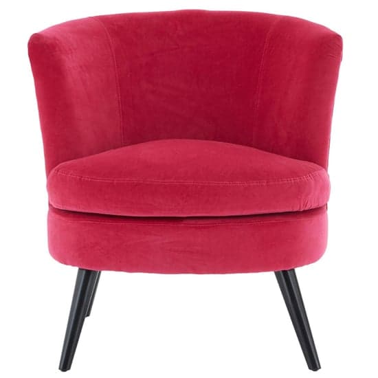 Vekota Round Upholstered Velvet Armchair In Pink_2