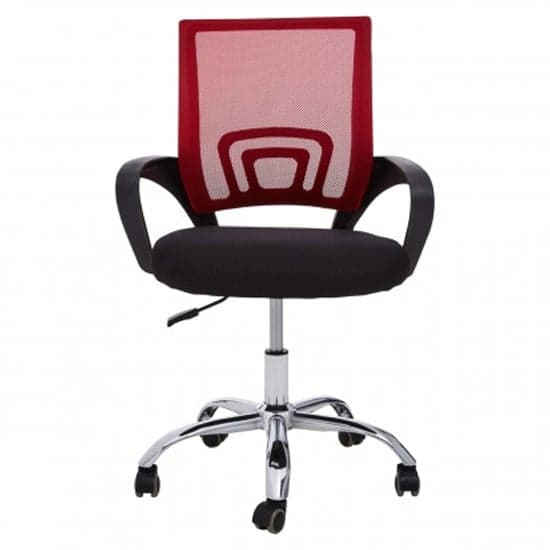 Velika Home And Office Chair In Red With Black Armrest_2