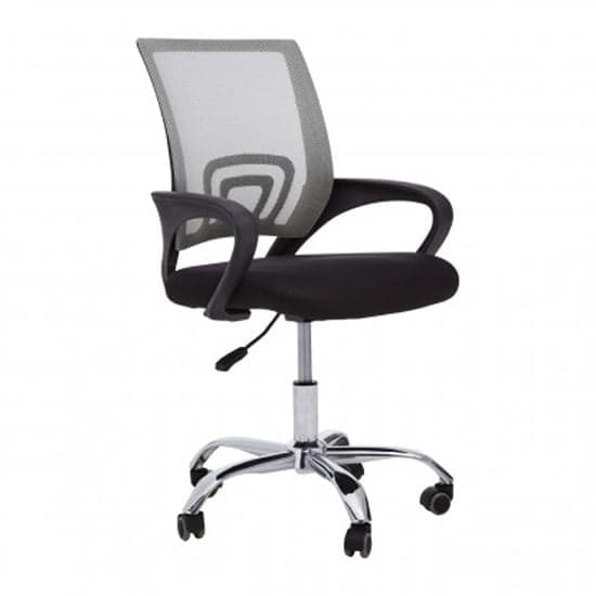 Velika Home And Office Chair In Grey With Black Armrest_1
