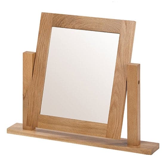 Velum Dressing Table Mirror In Chunky Solid Oak Frame_2