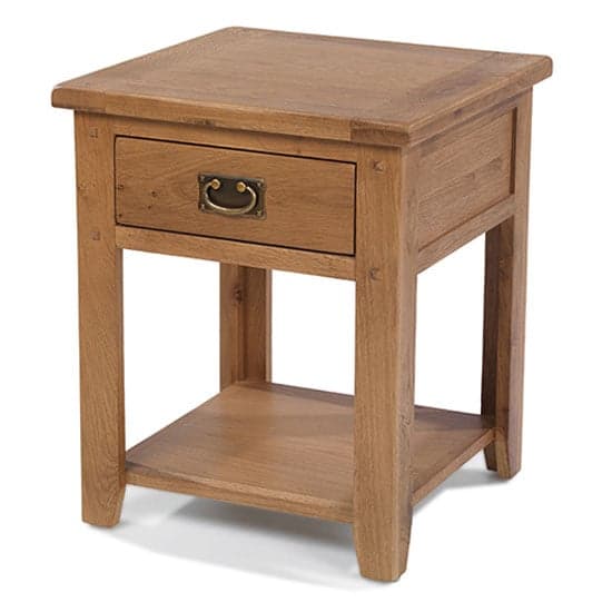 Velum Wooden Bedside Cabinet In Chunky Solid Oak With 1 Drawer_2