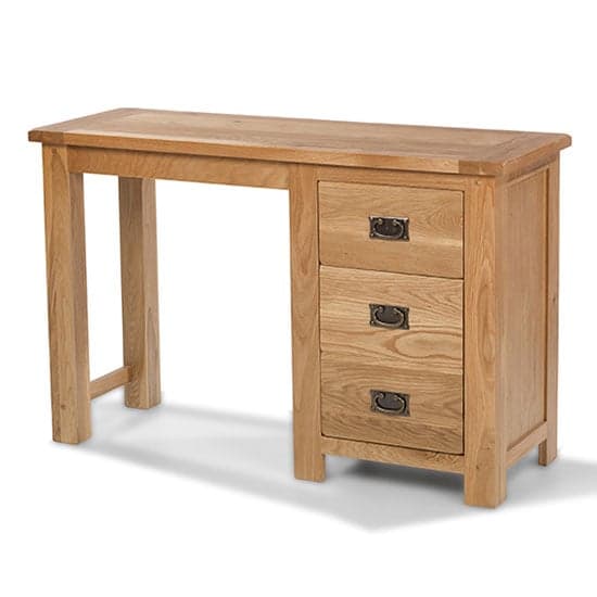 Velum Wooden Dressing Table In Chunky Solid Oak
