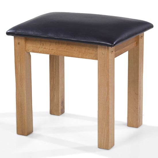 Velum Wooden Dressing Table Stool In Chunky Solid Oak_2