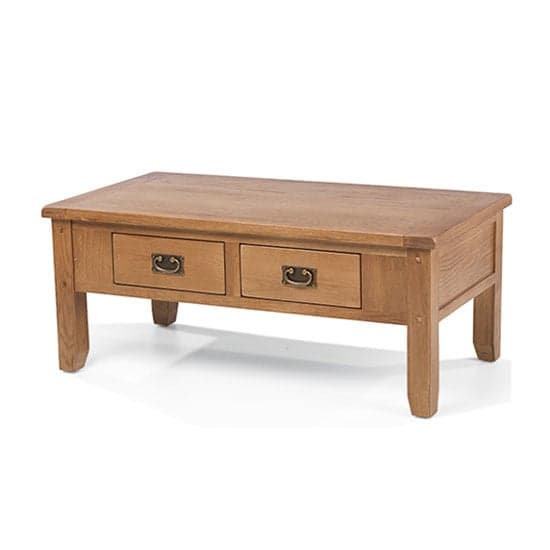 Velum Wooden Large Coffee Table In Chunky Solid Oak With Drawers_2