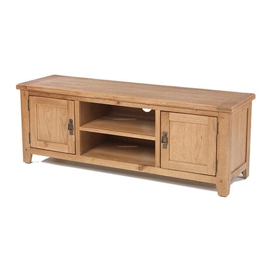 Velum Wooden Large TV Unit In Chunky Solid Oak_2