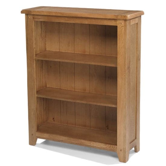 Velum Wooden Low Bookcase In Chunky Solid Oak_1