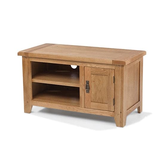 Velum Wooden Small TV Unit In Chunky Solid Oak_2