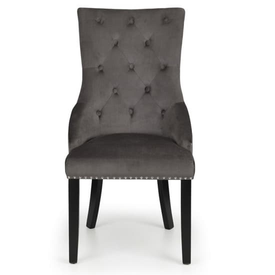 Valene Knockerback Grey Velvet Dining Chairs In Pair_2