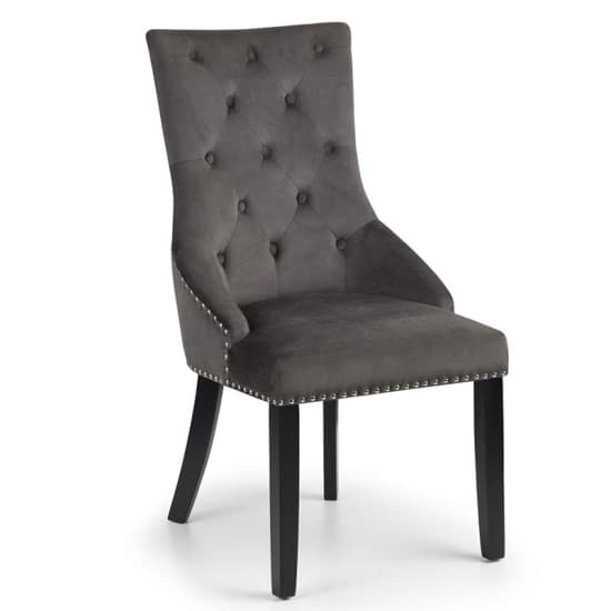 Valene Knockerback Grey Velvet Dining Chairs In Pair_3