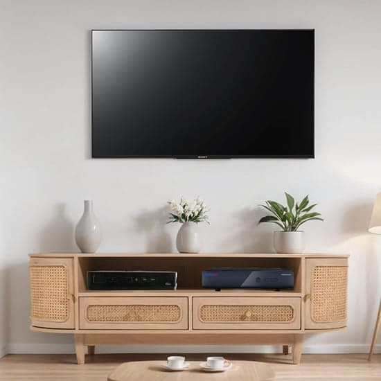 Venice Cane And Mango Wood TV Stand 2 Doors 2 Drawers In Natural_1