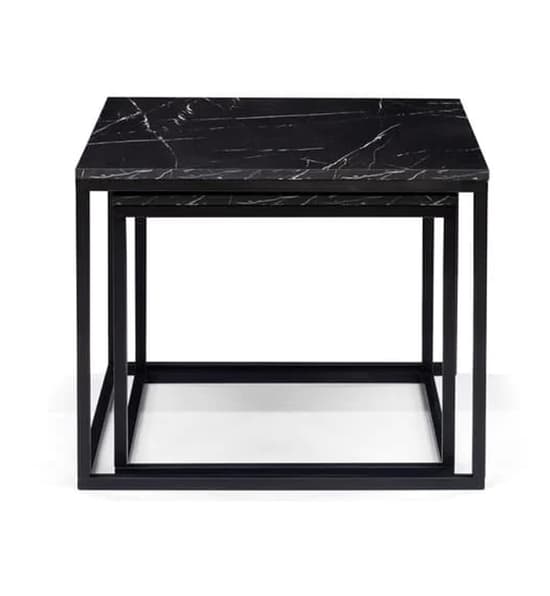 Venice Wooden Set Of 2 Coffee Tables In Black Marble Effect_3