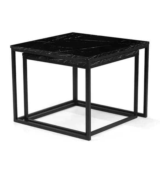 Venice Wooden Set Of 2 Coffee Tables In Black Marble Effect_4
