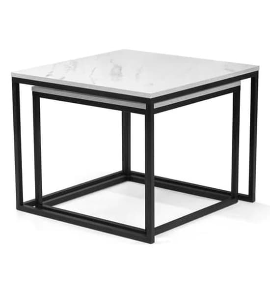 Venice Wooden Set Of 2 Coffee Tables In White Marble Effect_4