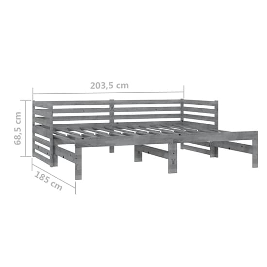 Veras Solid Pinewood Pull-Out Single Day Bed In Grey_6