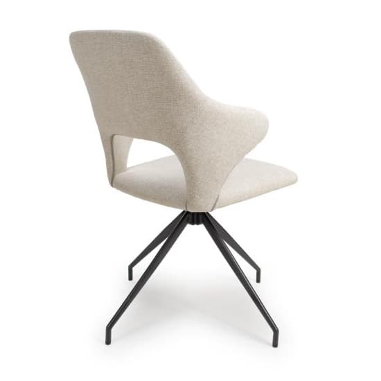 Vercelli Swivel Natural Fabric Dining Chairs In Pair_6