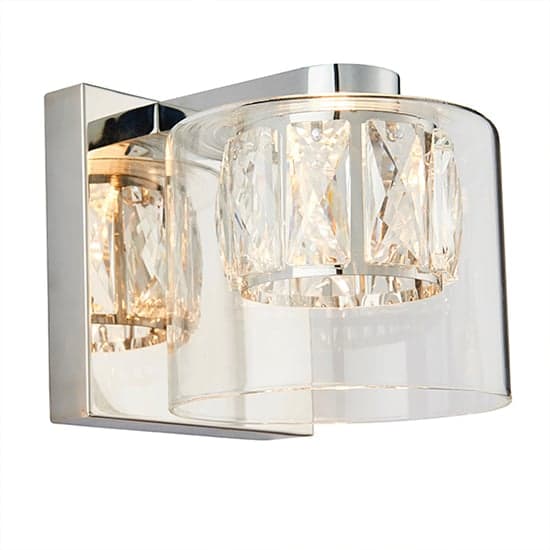 Verina Clear Glass Wall Light In Chrome_2