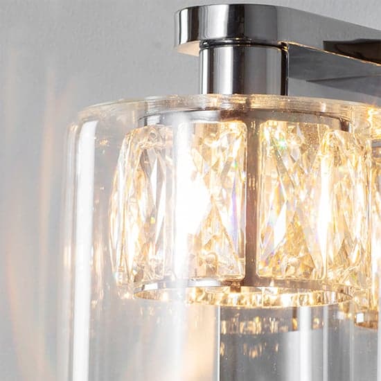 Verina Clear Glass Wall Light In Chrome_5
