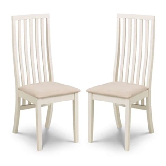 Valeska Ivory Faux Suede Dining Chairs In Pair