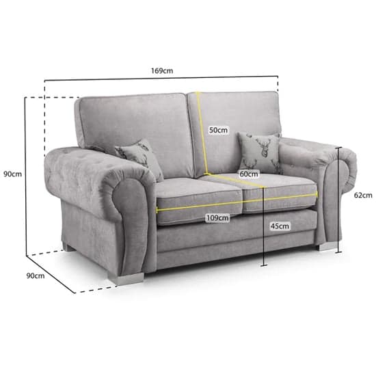 Verna Fullback Fabric 2 Seater Sofa In Grey_6