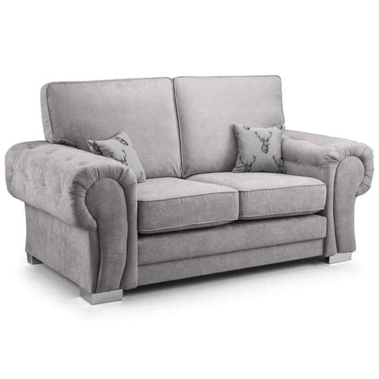 Verna Fullback Fabric 2 Seater Sofa In Grey_1