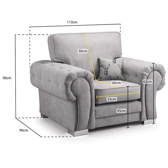 Verna Fullback Fabric Armchair In Grey_6
