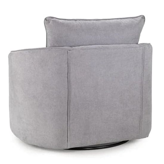 Verna Fullback Fabric Swivel Armchair In Grey_2