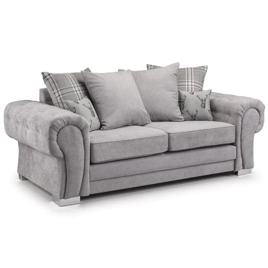 Verna Scatterback Fabric 3 Seater Sofa In Grey_1
