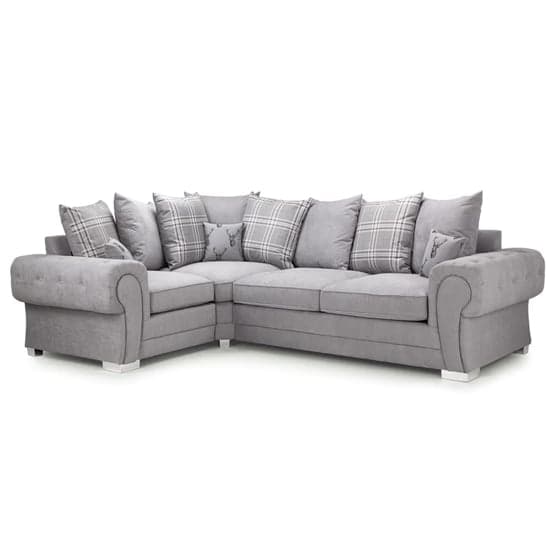Verna Scatterback Fabric Corner Sofa Bed Left Hand In Grey_1