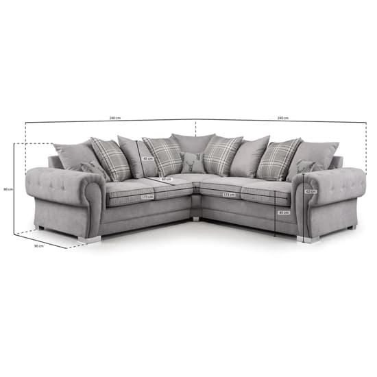 Verna Scatterback Fabric Corner Sofa Large In Grey_5