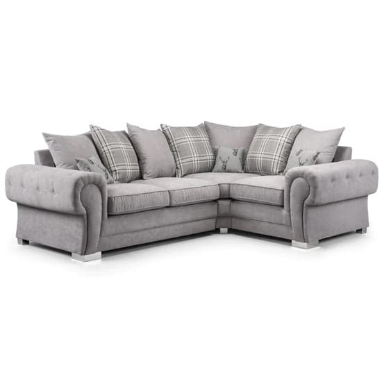 Verna Scatterback Fabric Corner Sofa Right Hand In Grey_1