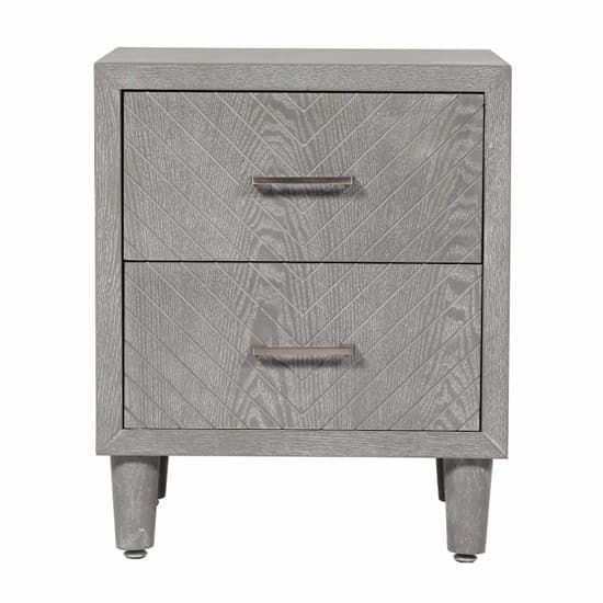 Vernal Wooden Bedside Cabinet With 2 Drawers In Grey Elm_3