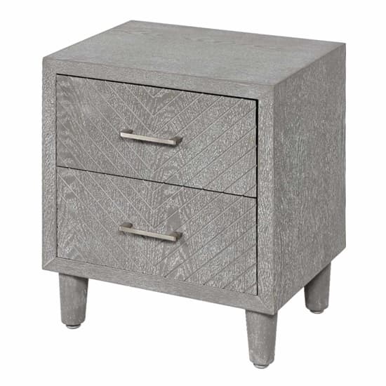 Vernal Wooden Bedside Cabinet With 2 Drawers In Grey Elm_4