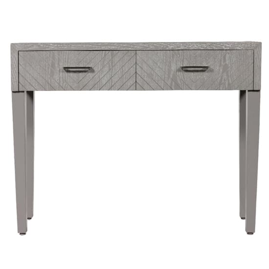 Vernal Wooden Console Table With 2 Drawers In Grey Elm_5