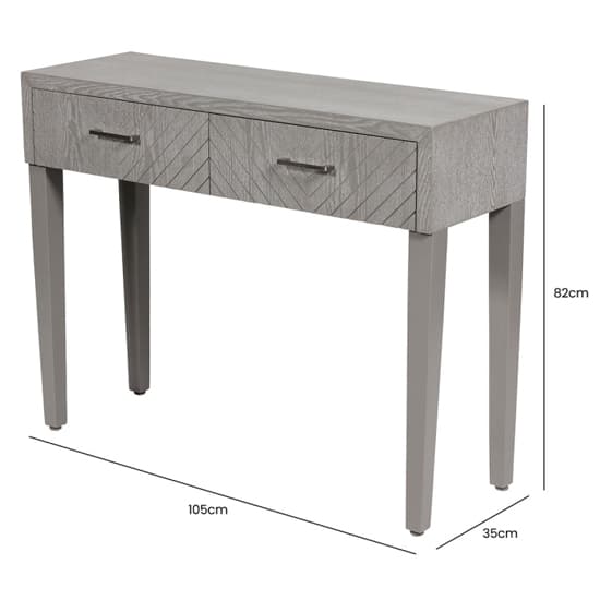 Vernal Wooden Console Table With 2 Drawers In Grey Elm_6