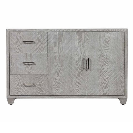 Vernal Wooden Sideboard With 2 Doors 3 Drawers In Grey Elm Furniture