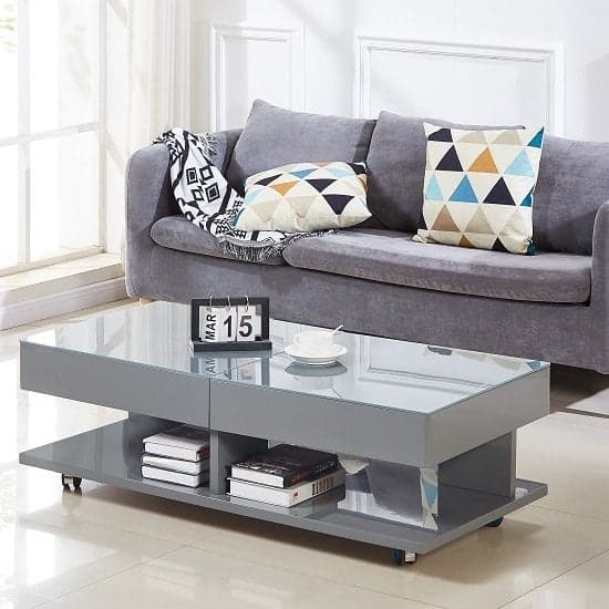 Verona Extending High Gloss Coffee Table With Storage In Grey_1