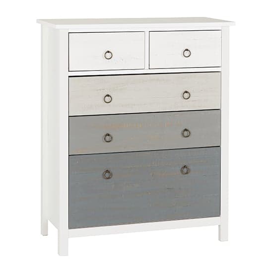 Verox Wooden Chest Of 5 Drawers In White And Grey_1