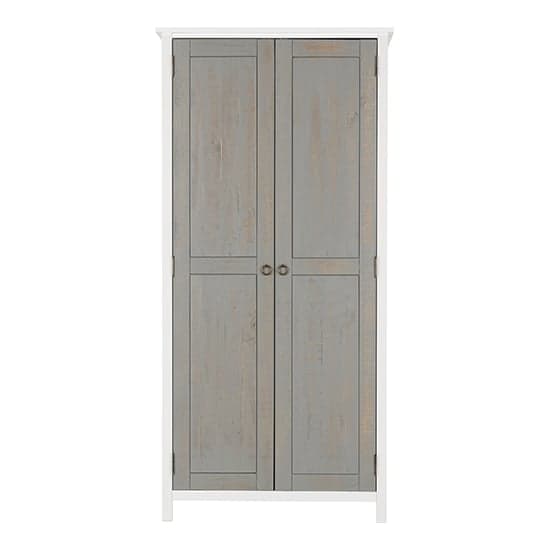 Verox Wooden Wardrobe With 2 Doors In White And Grey_2